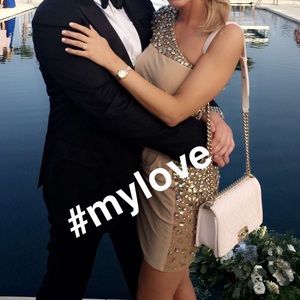 Sherri Hill Nude/Champagne Sequin Dress Size 2